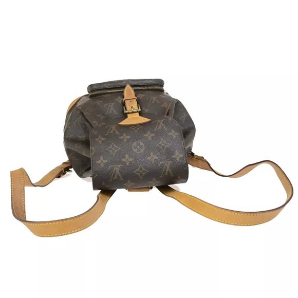 LOUIS VUITTON Montsouris MM Backpack Bag Monogram Leather Brown M51136 77ED313 main image 4